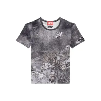 DIESEL T Uncski Abstract print T shirt