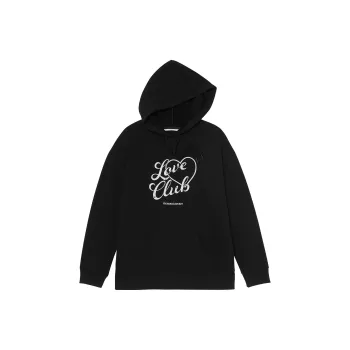 Victoria's Secret Cotton Fleece Hoodie/Pure Black Sweatshirt Women's Pure Black