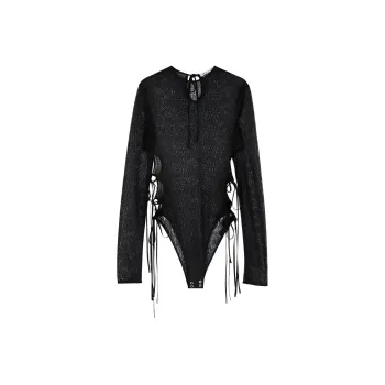 Aleksandre Akhalkatsishvili Cut out Lace Bodysuit