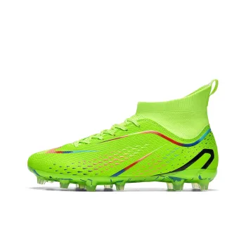 Binary FG Rubber Long Studs Cushioning Abrasion Resistant Lightweight Slip Resistant Soccer Shoes Unisex Neon Green