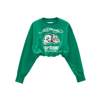 Ed Hardy Sweatshirts Women's Forest Dark Green E1ODW033