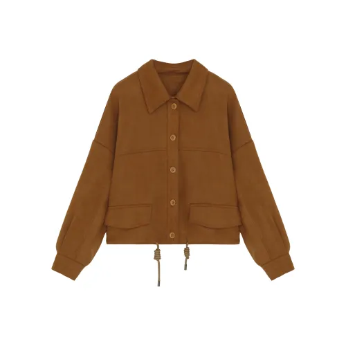 REAL EASY Jackets Coats Women's Caramel