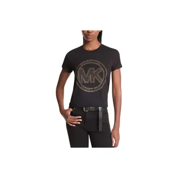 MICHAEL KORS Studded Logo Charm Organic Cotton Jersey T-Shirt