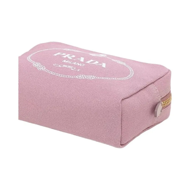 PRADA Canvas Bag, Makeup Bag, Toiletry Bag Women's Pink-4