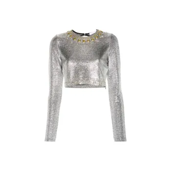 Paco Rabanne Embellsihed Cropped Top