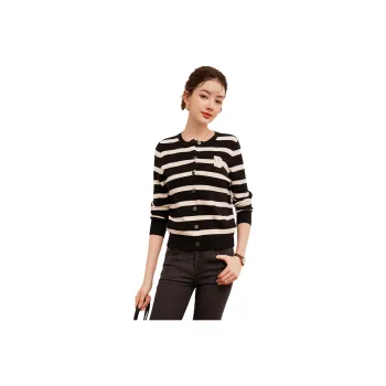 LOUISY AO Knitwear Women's Black White Stripes