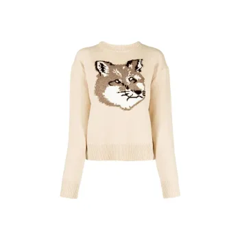 Maison Kitsune Cashmere Sweaters Women's Apricot