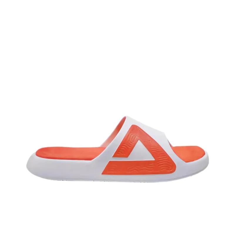 PEAK Statistic Sandals Slip Resistant, Odor Resistant, Antibacterial Slide Slippers Unisex White Orange-1