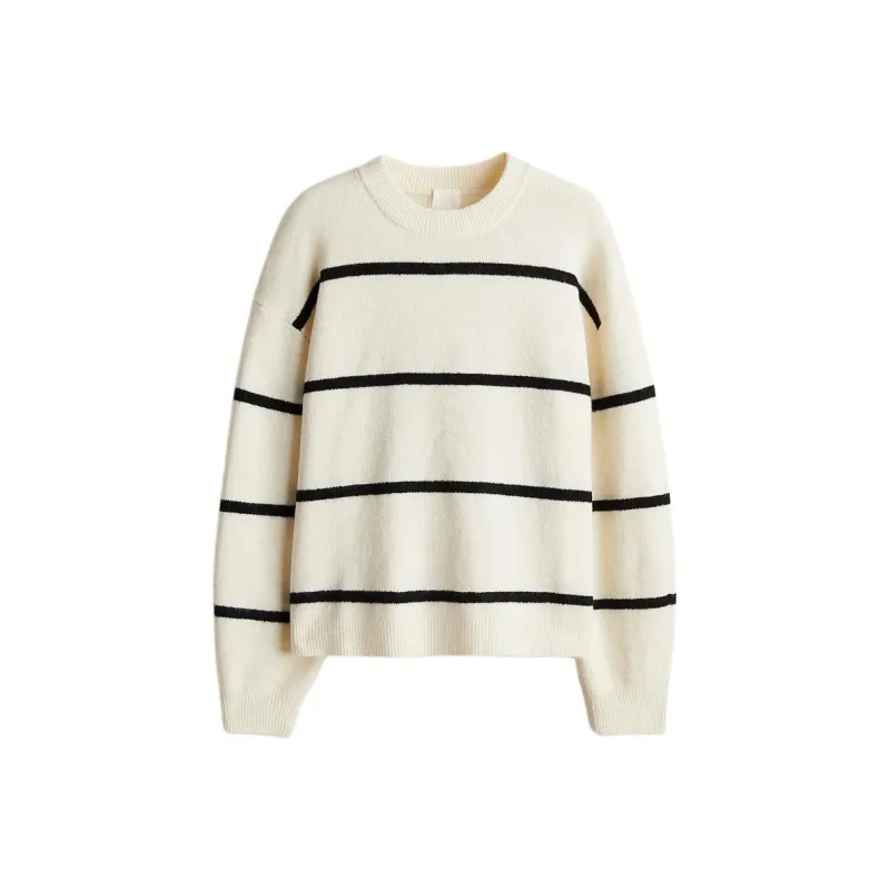 H&M Knitwear Women's Cream/Black Stripes-0