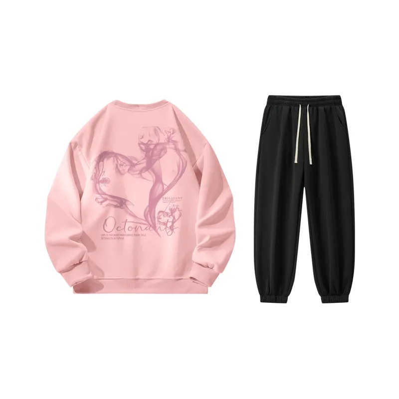 Small Columns Under The Sea Sweatshirt Set Unisex-4