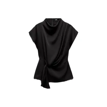 ZARA Chiffon Shirts Women's Black