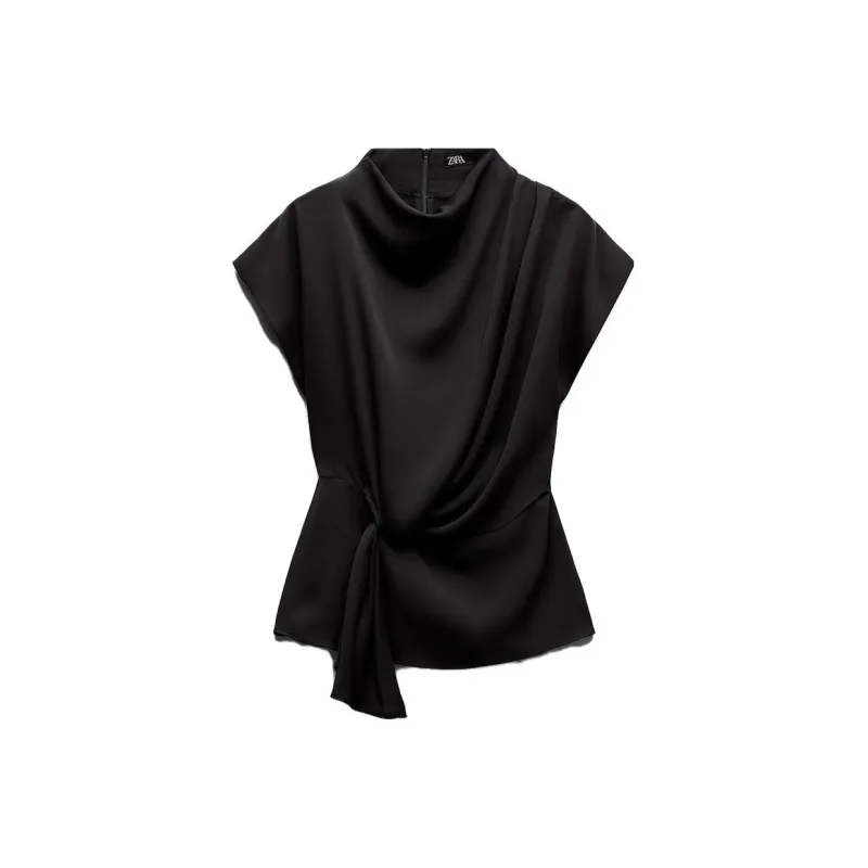 ZARA Chiffon Shirts Women's Black-0