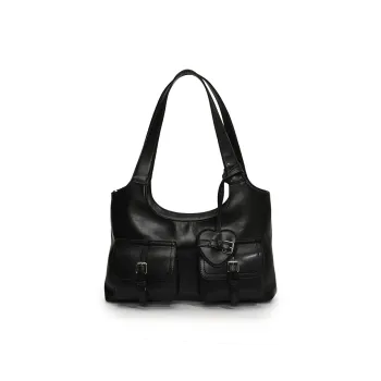 Homeboisportclub PU Shoulder Bag Women's Black/Yellow/Blue/White