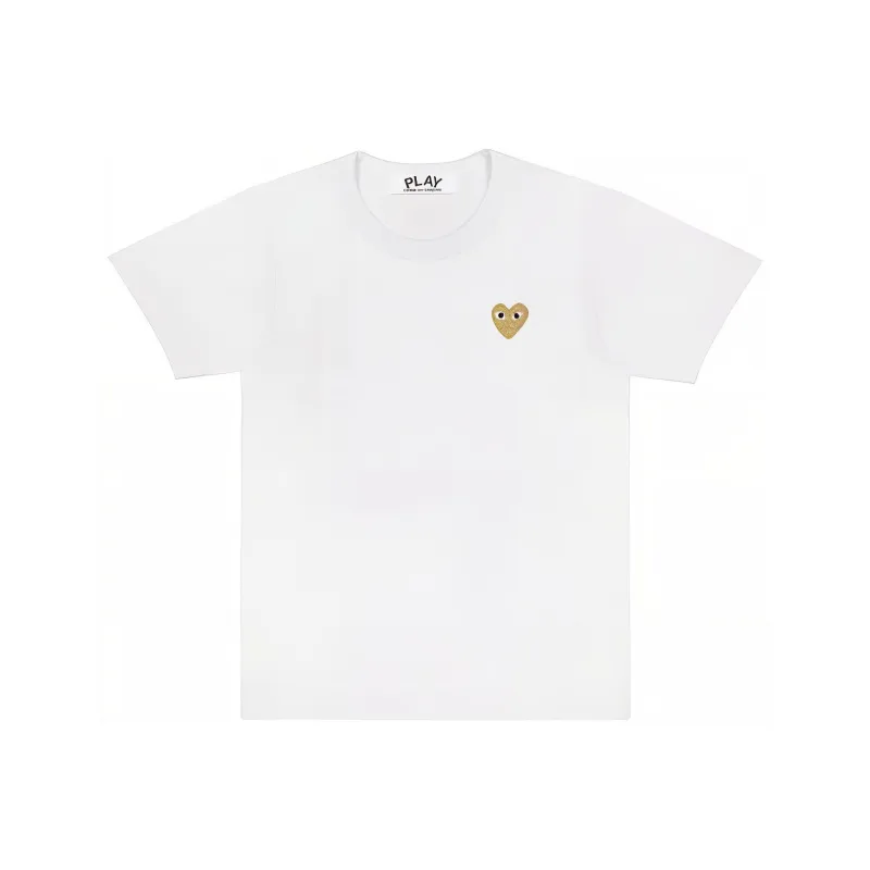 CDG Play T Shirts Unisex White-0