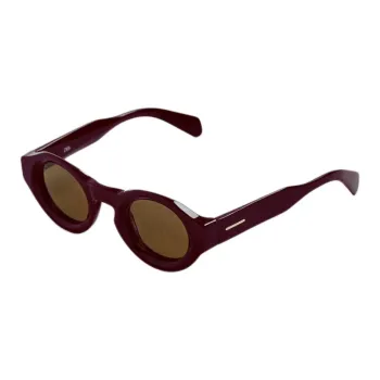 ZARA Acetate Round Sunglasses Men's Dark Red