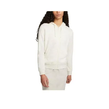 Nike Sportswear Women's Club Fleece Full Zip Hoodie Oatmeal Heather/White