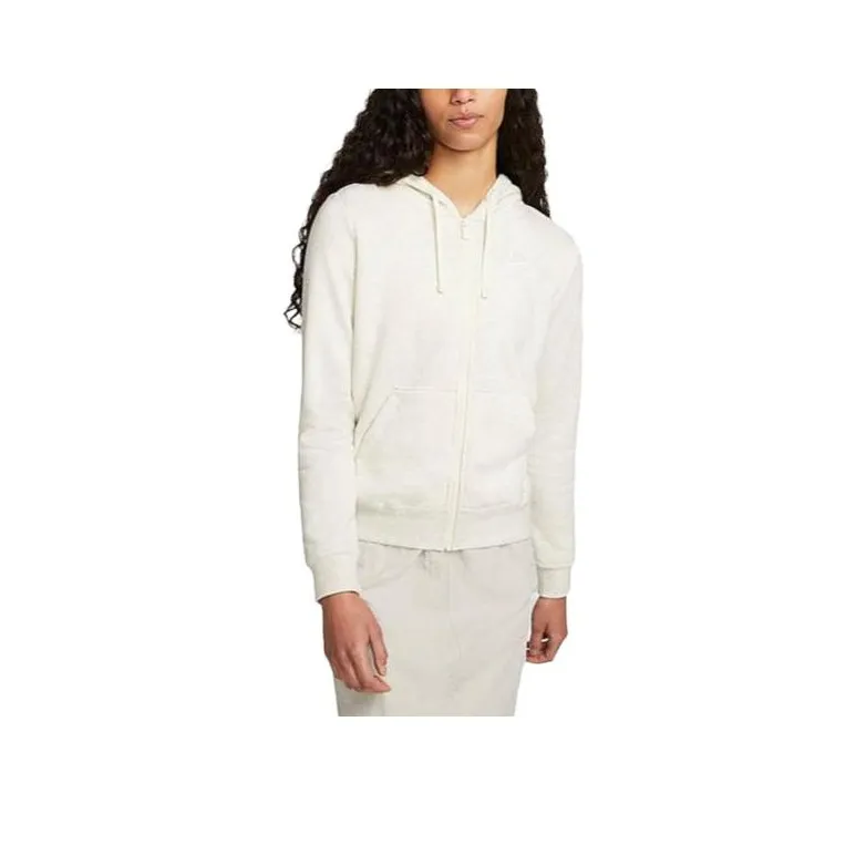 Nike Sportswear Women's Club Fleece Full Zip Hoodie Oatmeal Heather/White-0