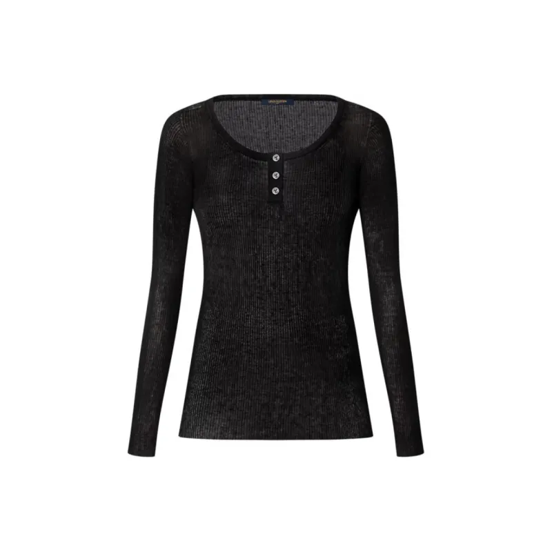 LOUIS VUITTON Ribbed Henley Top-0