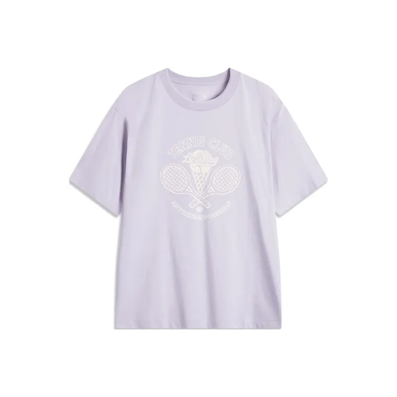 LiNing Sports Life Collection T Shirt Women's Sea Salt Purple-0