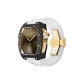 Black Gold Carbon Fiber+Gold Metal Parts+White Strap