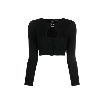 PINKO Logo Plaque Cropped Cardigan