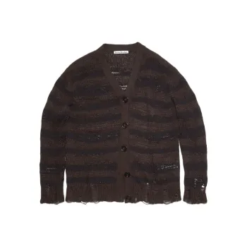 Acne Studios Distressed Stripe Jumper Charcoal Grey