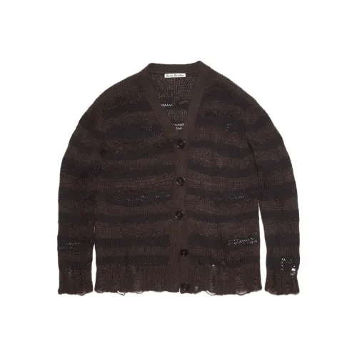 Acne Studios Distressed Stripe Jumper Charcoal Grey