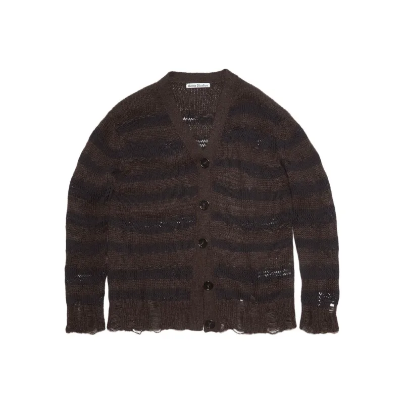 Acne Studios Distressed Stripe Jumper Charcoal Grey-0
