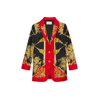 GUCCI Silk Jacket With Flowers And Tassels