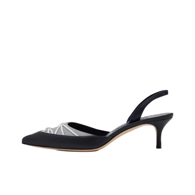 MANOLO BLAHNIK Maretsli Slim Heel High Heels 5cm Women's Dark Blue-0