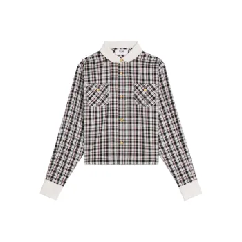 CELINE Cropped Shirt In Check Silk
