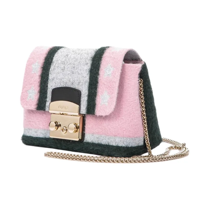Furla Metropolis Collection Fabric Crossbody Bag Mini Women's Gray-2
