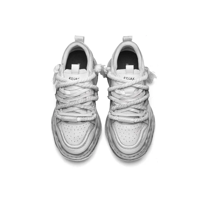 RELAXURSELF Slip Resistant, Abrasion Resistant, Breathable, Height Increasing Low Top Skateboard Shoes Unisex Gradient-3