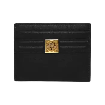 Mulberry Cow Leather Card Holder Men's Black