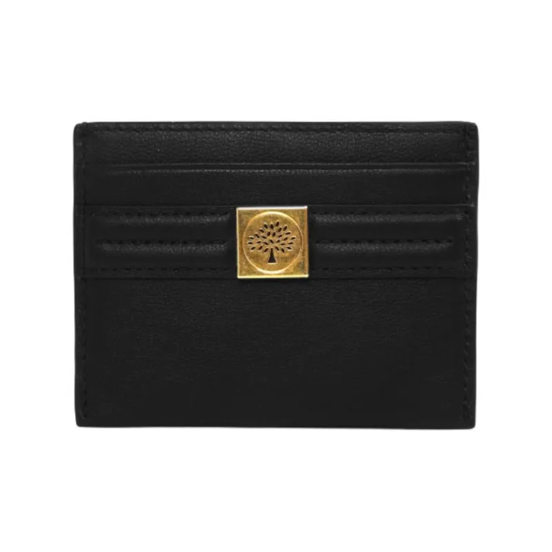 Mulberry Cow Leather Card Holder Men's Black-0