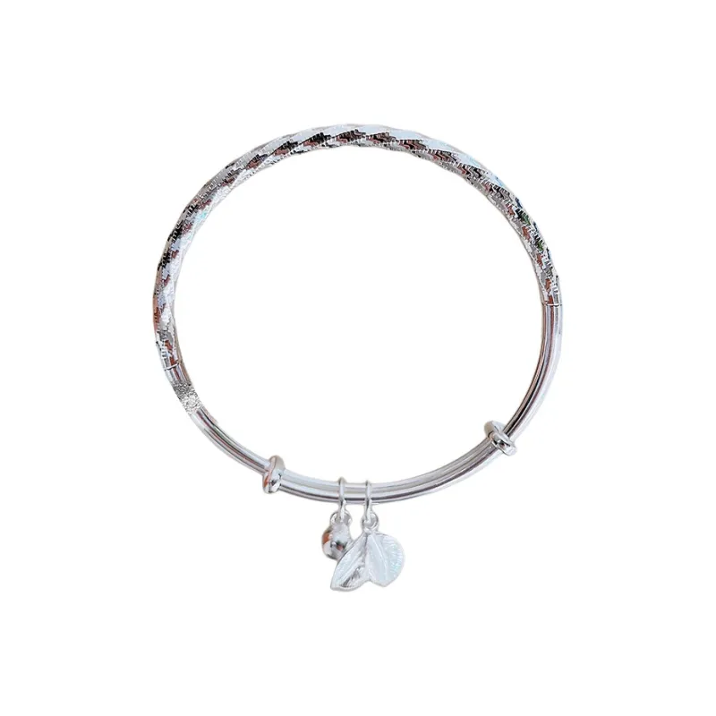 HAOYINFANG 999 Fine Silver Bangles Women's-0