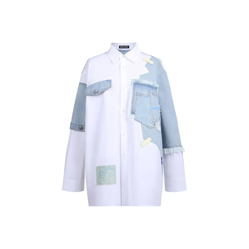 FRAIL STATE Shirt Women's Blue White-0