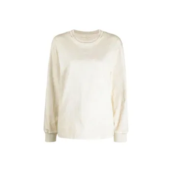 Alexander Wang Puff Logo Bound Neck Essential Jersey Ls Tee Ice Grey