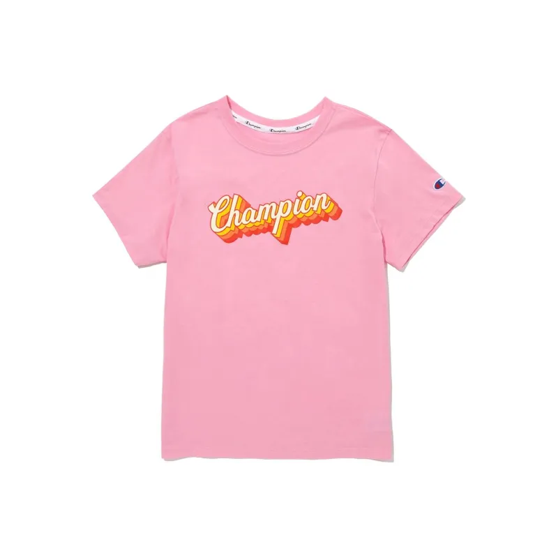 Champion SS24 Drop Shoulder Sleeve T Shirt Women's Pink-0