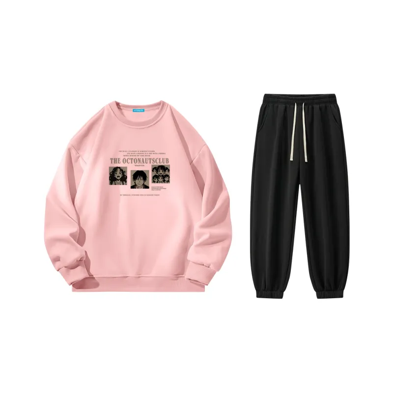 Small Columns Under The Sea Sweatshirt Set Unisex-4