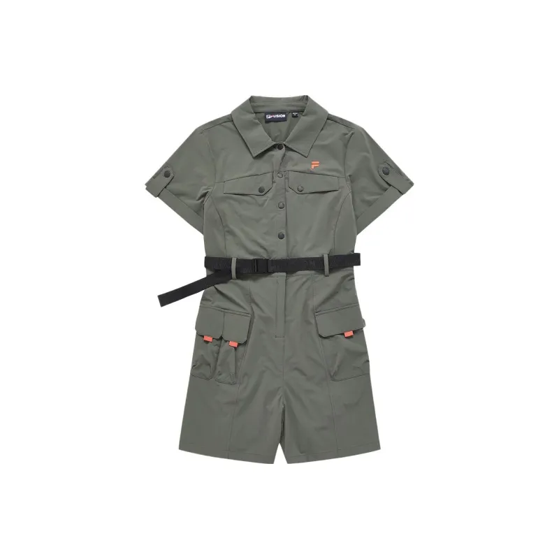 FILA FUSION Comptoir De Cotonnier Jumpsuit Women's Stone Ground Green-0