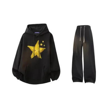 FAX FOR FMACM Sweatshirt Set Unisex Black+Black[Pants]