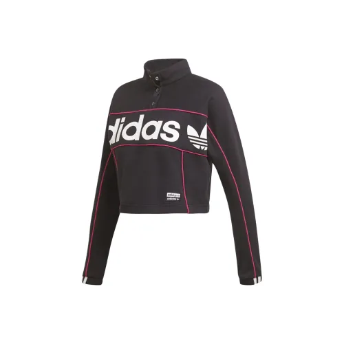 Adidas Originals Cropped Sweater Sweatshirt Women's Black