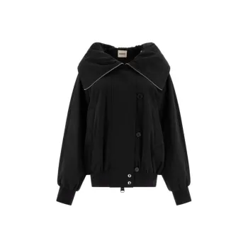 KHAITE Rhonda Wide Collar Bomber Jacket