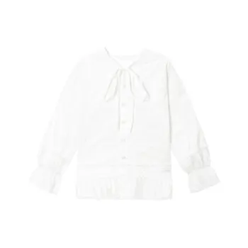UNVESNO Shirts Women's Lace White