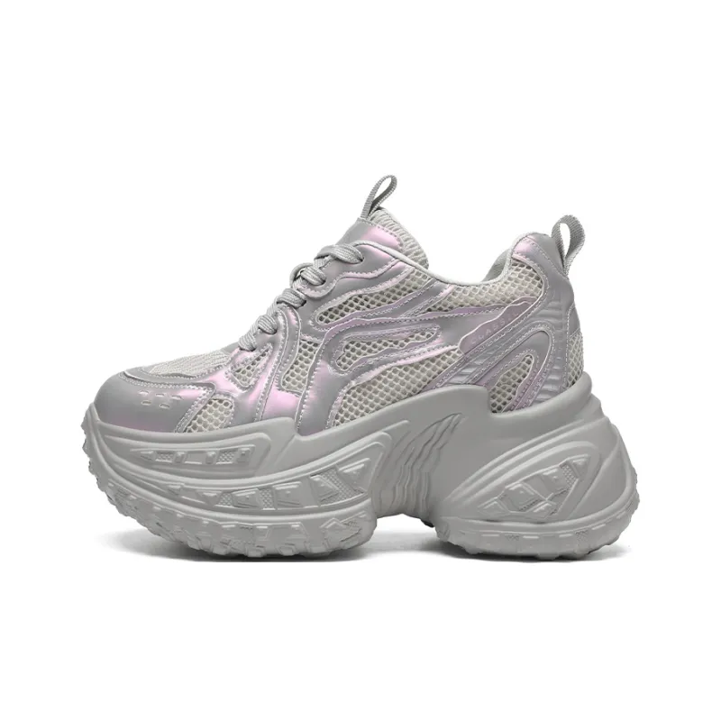ZHR Baby's Breath Cushioning Abrasion Resistant Coverage Height Increasing Low Top Chunky Sneakers Women's-10