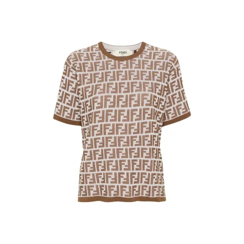 FENDI Ff Jacquard Short Sleeved Jumper-0