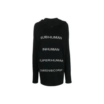 RICK OWENS Intarsia knit Pullover Hoodie