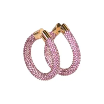Paco Rabanne Brass Earrings Unisex Pink