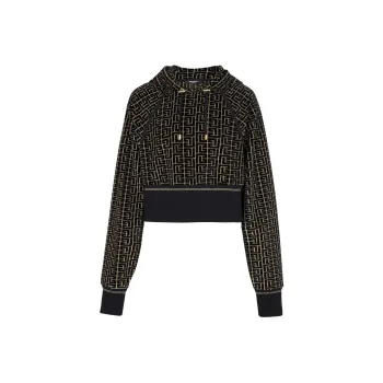 BALMAIN Monogram Cotton blend Hoodie